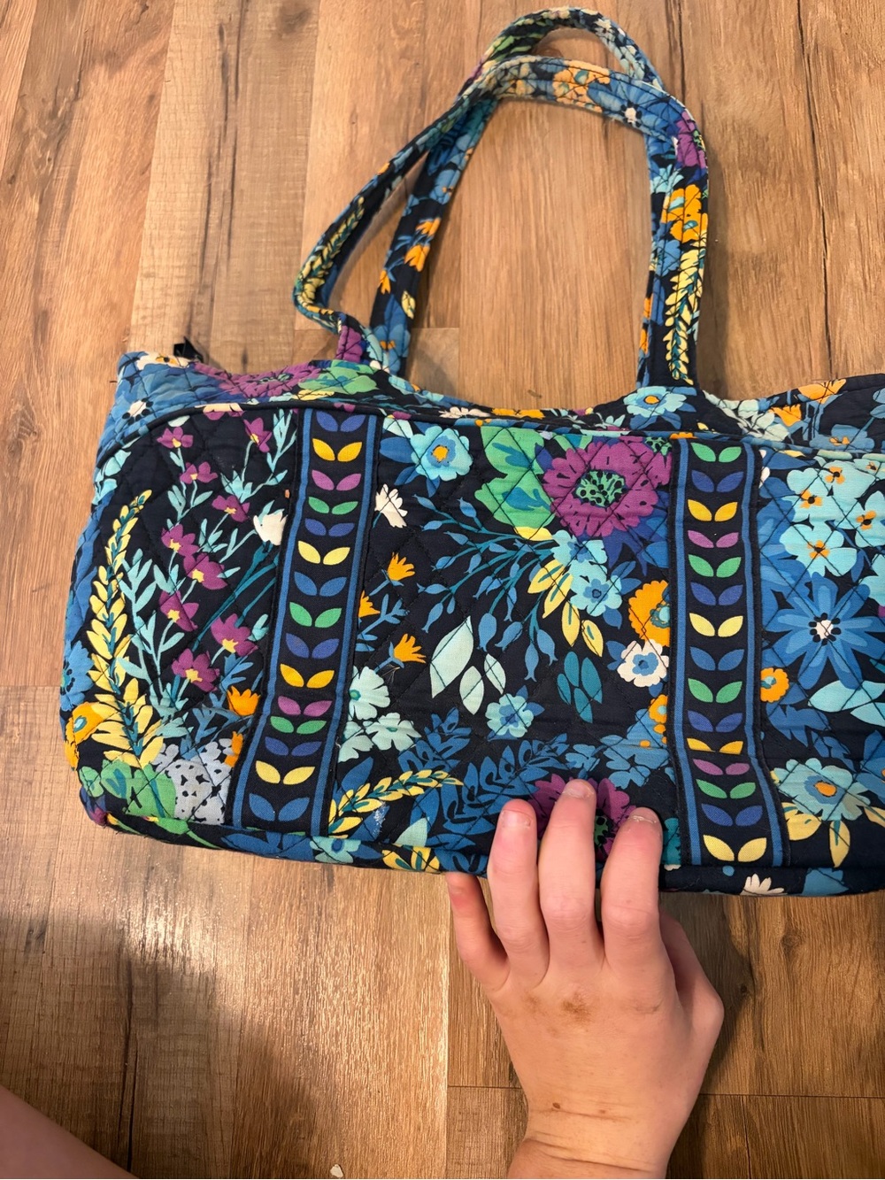 Vera Bradley Navy Floral Quilted Tote